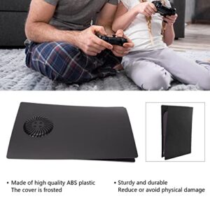 Faceplate for PS5 Console, Game Console Panel Plate Frosted Black Replacement Console Panel Plate Shell with Thermovent for PS5 Digital Edition