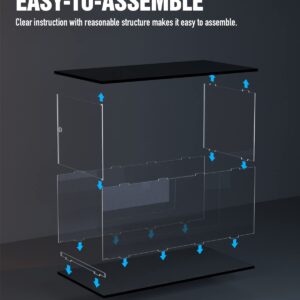 Nifeliz Acrylic Display Box for Scale 1:8 Big Model Cars, Building Toy Car Organizer and Storage, Gifts for Large Car Model Colle ctors (25.2Lx13WX10.4H in)