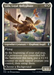 magic the gathering - lulu, loyal hollyphant (477) - etched - foil - battle for baldur's gate