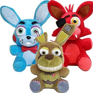 Amriver 7-inch FNAF Plushies Set - Foxy the Pirate & Bonnie - Stuffed Animal Plush Toys for Kids