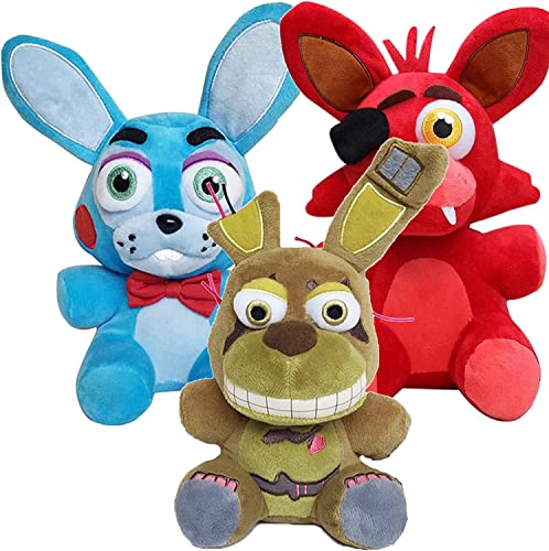 Amriver 7-inch FNAF Plushies Set - Foxy the Pirate & Bonnie - Stuffed Animal Plush Toys for Kids