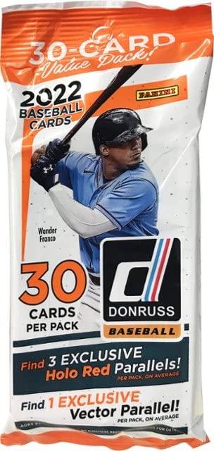 (3 Packs) 2022 Panini Donruss Baseball Cello/Fat Pack - 90 Baseball Cards Included