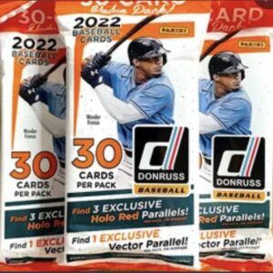 (3 Packs) 2022 Panini Donruss Baseball Cello/Fat Pack - 90 Baseball Cards Included