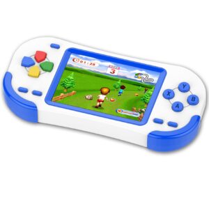 beijue handheld games for kids adults 3.0'' large screen preloaded 218 classic retro video games seniors rechargeable electronic game player birthday xmas present (blue)