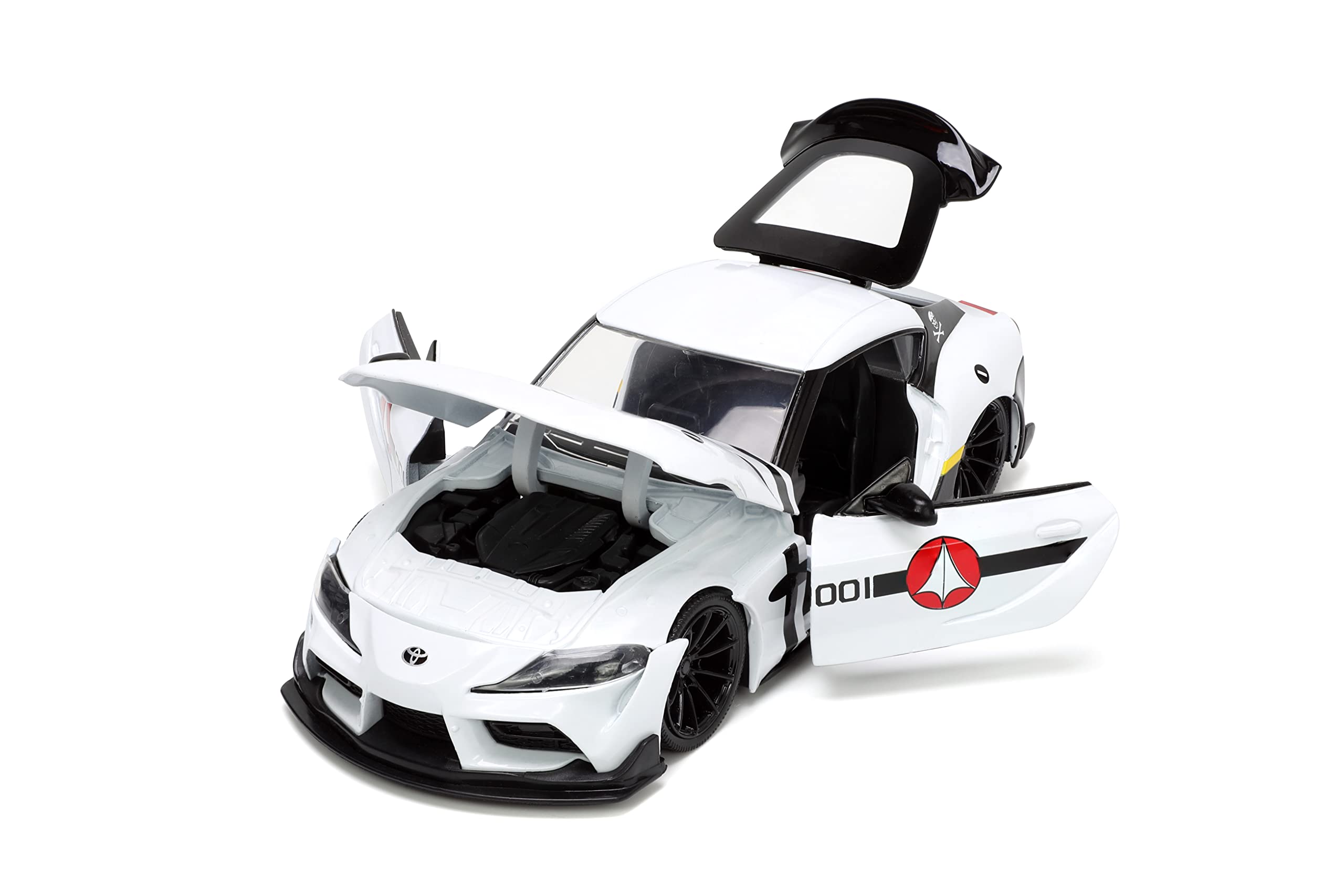 Robotech 1:24 2020 Toyota Supra Die-cast Car & 2.75" Roy Focker Figure, Toys for Kids and Adults