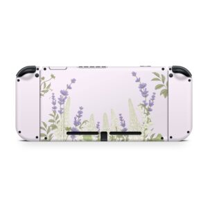 Tacky Design Lavender Skin Compatible with Nintendo Switch Skin Wrap Cover, Lupine Skin for Nintendo Switch Stickers, Premium Vinyl 3M Full Wrap Decal