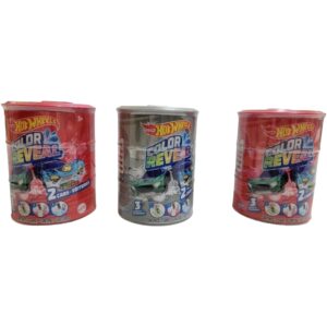 Hot Wheels 2022 Color Reveal Canisters with 2 Surprise Cars Each Bundle of 3 Packs