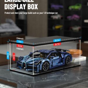 Nifeliz Acrylic Display Box for Scale 1:8 Big Model Cars, Building Toy Car Organizer and Storage, Gifts for Large Car Model Colle ctors (25.2Lx13WX10.4H in)