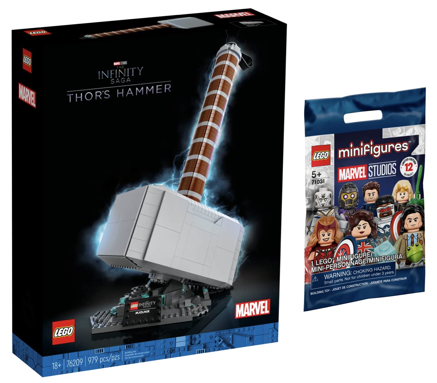 LEGO Marvel Thor's Hammer Mjolnir 76209 Deluxe Building Toy + Mystery Marvel Mini Figure