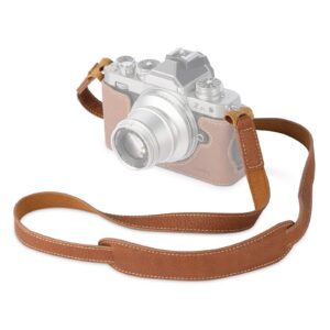 smallrig leather camera strap, vintage brown genuine leather neck shoulder camera strap for canon, for nikon, for pentax, for sony, for fujifilm and for digital camera - 3485