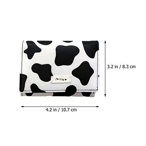 PACKOVE Trifold Ladies Wallets Cute Cow Pattern Wallet Mini Credit Card Wallet Small Cow Wallet Short Purse Practical Cash Wallet for Girls