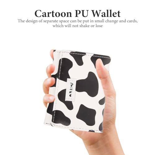 PACKOVE Trifold Ladies Wallets Cute Cow Pattern Wallet Mini Credit Card Wallet Small Cow Wallet Short Purse Practical Cash Wallet for Girls