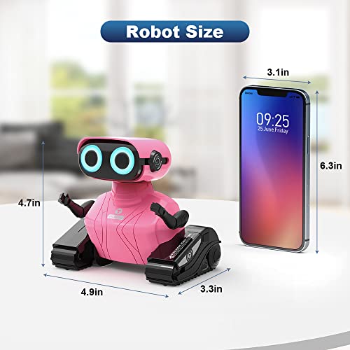 HONGCA Rechargeable Girl Robot Toy, Touch-Sense RC with LED Eyes, Dance Moves, Flexible Head/Arms, Gifts for Kids Ages 3+