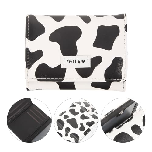 PACKOVE Trifold Ladies Wallets Cute Cow Pattern Wallet Mini Credit Card Wallet Small Cow Wallet Short Purse Practical Cash Wallet for Girls