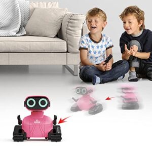 HONGCA Rechargeable Girl Robot Toy, Touch-Sense RC with LED Eyes, Dance Moves, Flexible Head/Arms, Gifts for Kids Ages 3+