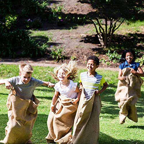 Alytree 6 Pack Burlap Potato Sack Race Bags, 24"x40" Outdoor Lawn Games for Kids & Adults, Outside yard games for Birthday Party, Field Day Family Reunion, Carnival, Easter, Halloween, 4th of July