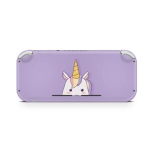 TACKY DESIGN Unicorn Skin Compatible with Nintendo Switch lite Skin, Kawaii Cute Purple Color Compatible with Switch lite Skin Vinyl 3m Stickers Full wrap Cover