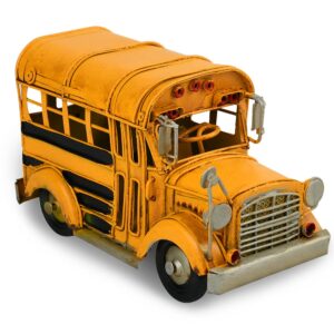 DS. DISTINCTIVE STYLE Handcrated Metal School Bus Retro Classic Vehicle Desk Decor