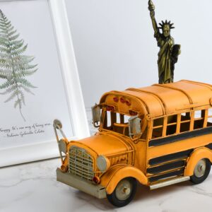 DS. DISTINCTIVE STYLE Handcrated Metal School Bus Retro Classic Vehicle Desk Decor