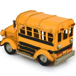 DS. DISTINCTIVE STYLE Handcrated Metal School Bus Retro Classic Vehicle Desk Decor