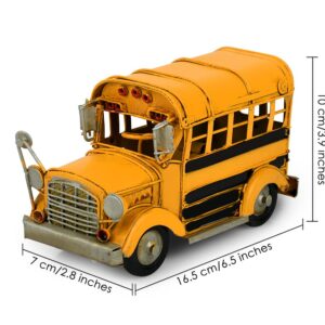 DS. DISTINCTIVE STYLE Handcrated Metal School Bus Retro Classic Vehicle Desk Decor