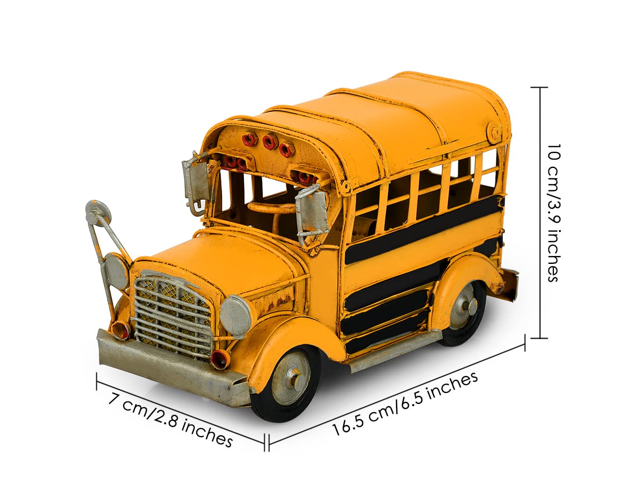 DS. DISTINCTIVE STYLE Handcrated Metal School Bus Retro Classic Vehicle Desk Decor