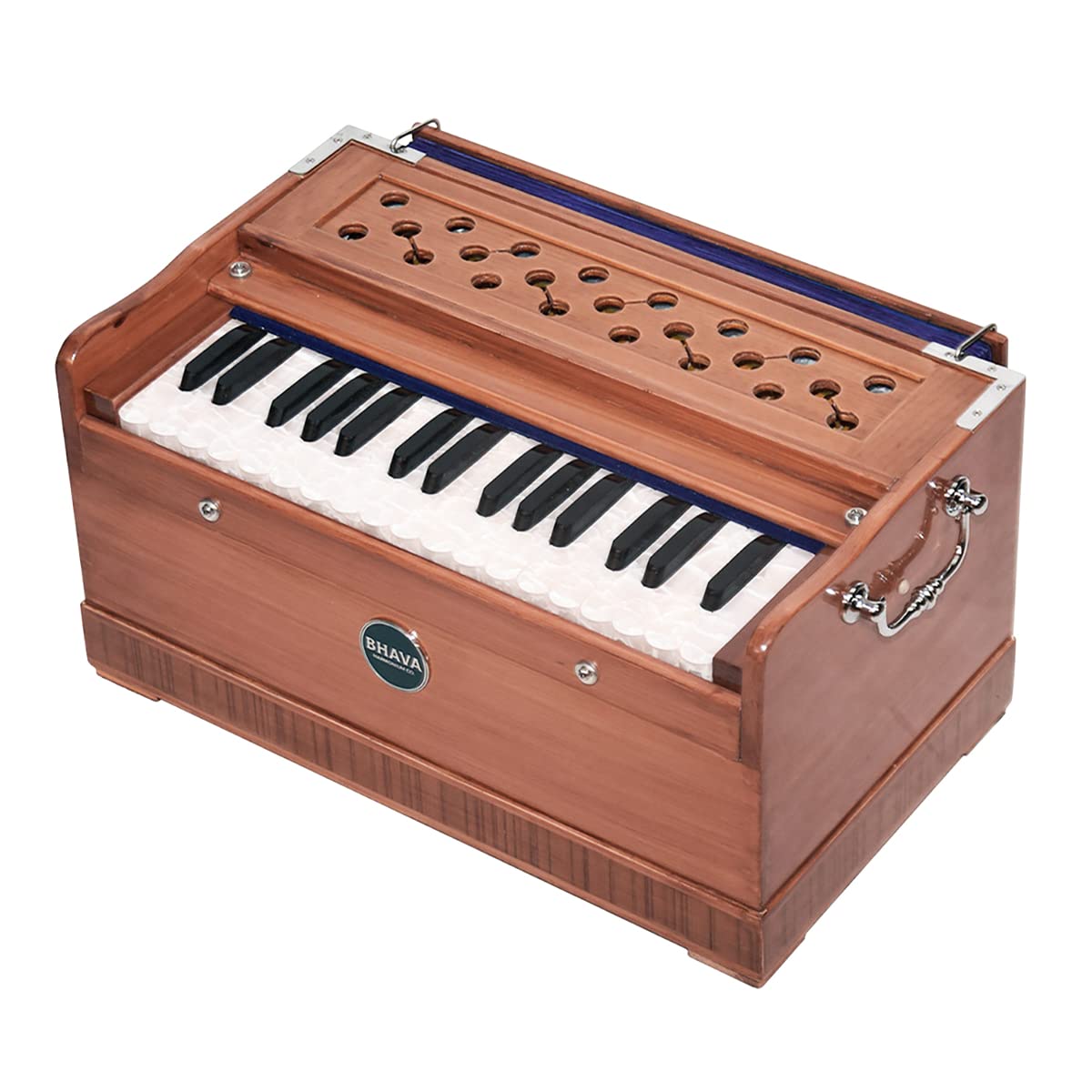 Bhava Lite “Travel” Harmonium | Small, Lightweight | Ethically Sourced, Professionally Tuned & Shipped from US, Handmade in India | Standard Edition Natural