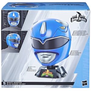 Power Rangers Lightning Collection Mighty Morphin Blue Ranger Premium Collector Helmet Full-Scale for Display, Roleplay, Cosplay, Multicolor