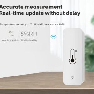 WiFi Temperature Humidity Sensor: Indoor Thermometer Hygrometer with App Alert, Free Data Storage Export, Smart Temperature Humidity Monitor for Home Pet Greenhouse, Compatible with Alexa (1-Pack)