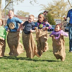 Alytree 6 Pack Burlap Potato Sack Race Bags, 24"x40" Outdoor Lawn Games for Kids & Adults, Outside yard games for Birthday Party, Field Day Family Reunion, Carnival, Easter, Halloween, 4th of July