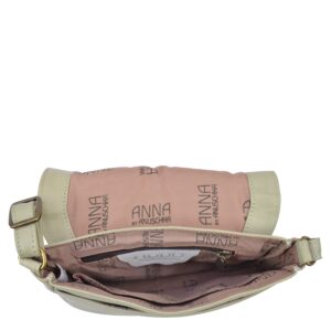 Anna by Anuschka Hand Painted Women’s Genuine Leather - Flap Crossbody - Butterfly Garden Taupe