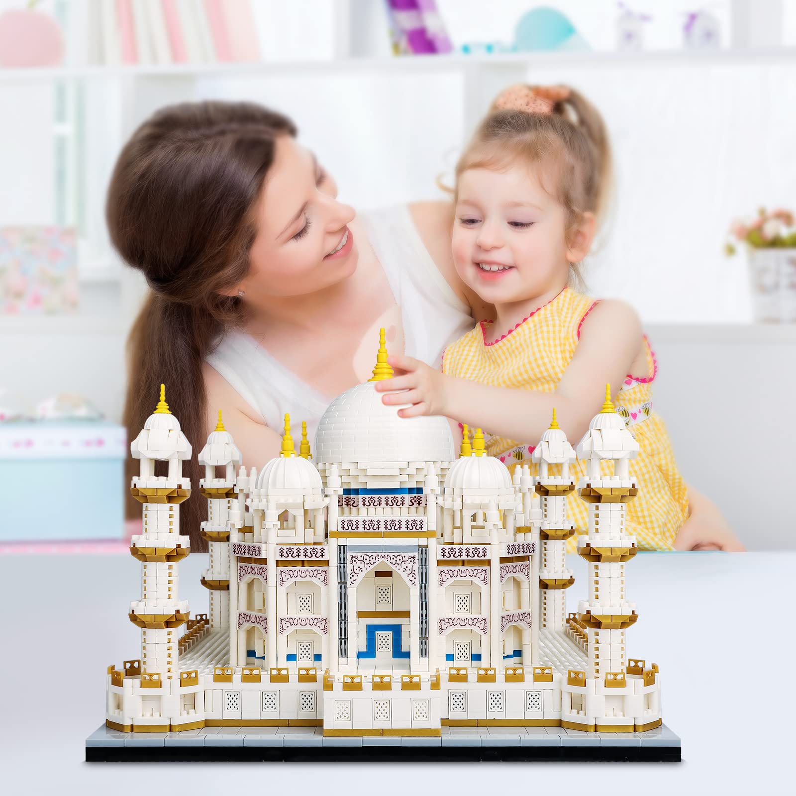 QLT Micro Mini Blocks Taj Mahal Architecture Building Toy Display Famous Architecture Model Kit for Adults and Kids Christmas Birthday Gift (4036 ​Pieces)