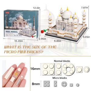 QLT Micro Mini Blocks Taj Mahal Architecture Building Toy Display Famous Architecture Model Kit for Adults and Kids Christmas Birthday Gift (4036 ​Pieces)