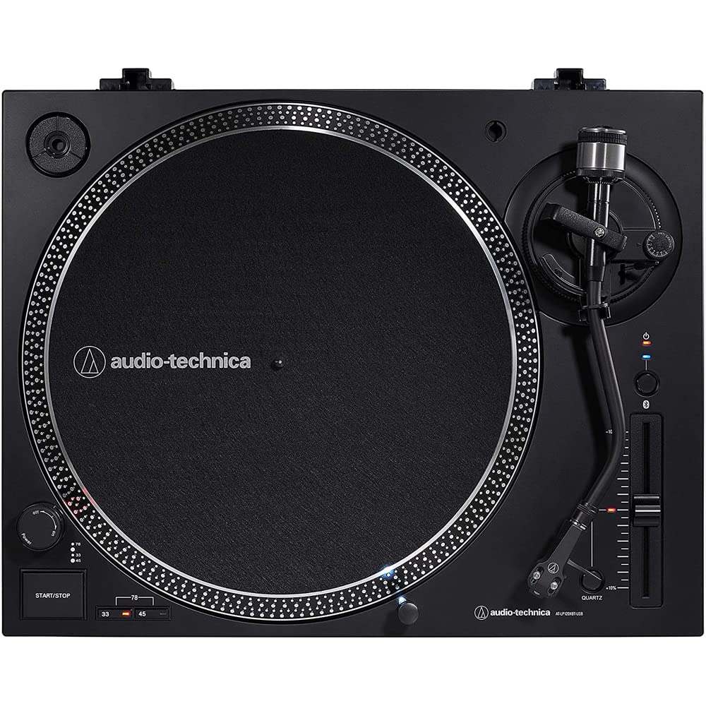 Audio-Technica AT-LP120XBT-USB-BK Wireless Direct-Drive Turntable Black Bundle with Mackie CR4-XBT 4 inch Creative Reference Multimedia Studio Monitors and Premium 2 YR CPS Enhanced Protection Pack