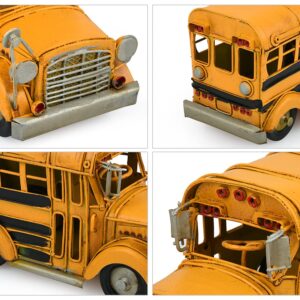 DS. DISTINCTIVE STYLE Handcrated Metal School Bus Retro Classic Vehicle Desk Decor