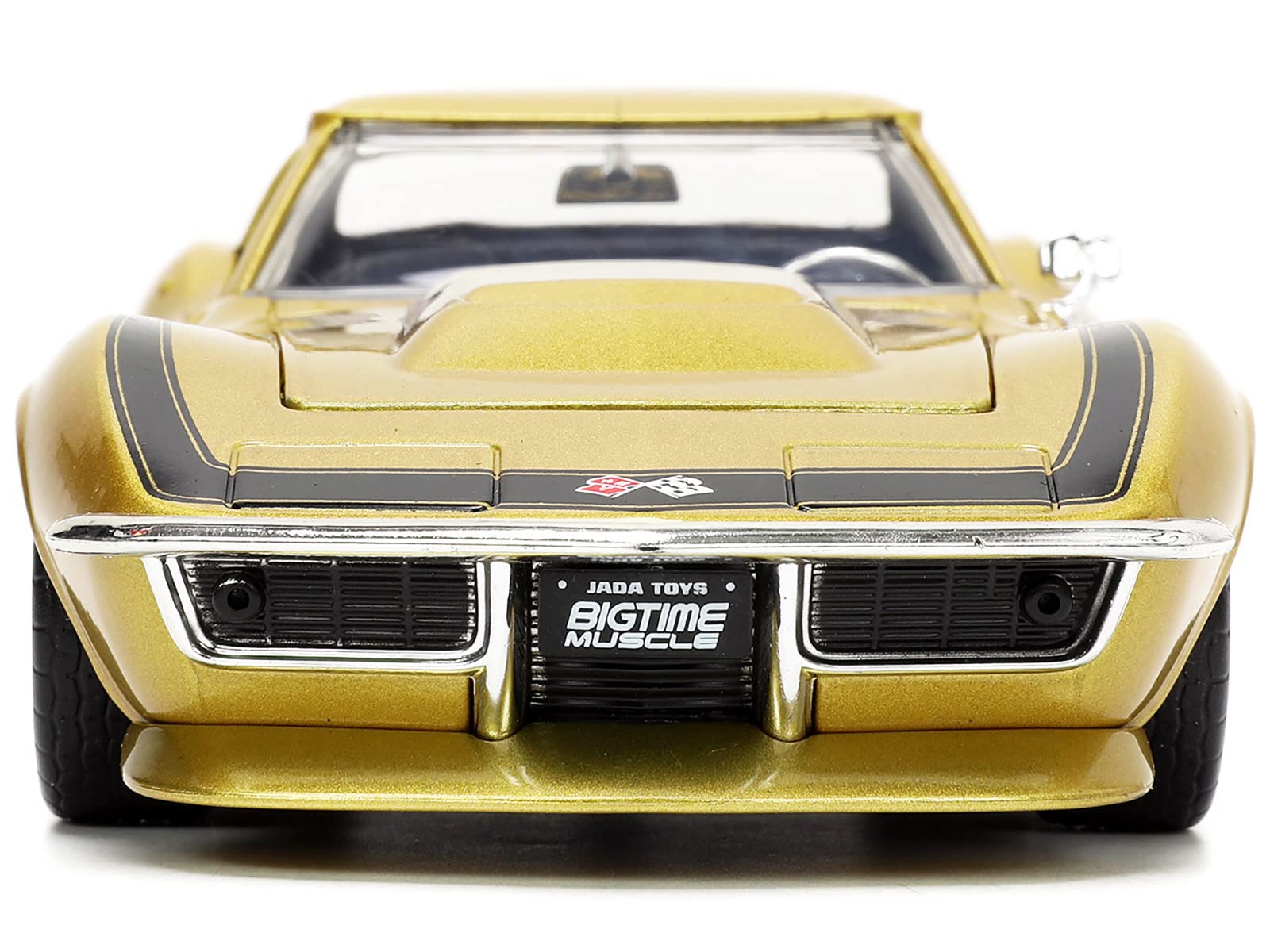 Jada Toys Big Time Muscle 1:24 1969 Chevy Corvette Stingray ZL-1 Die-cast Car Gold, Toys for Kids and Adults