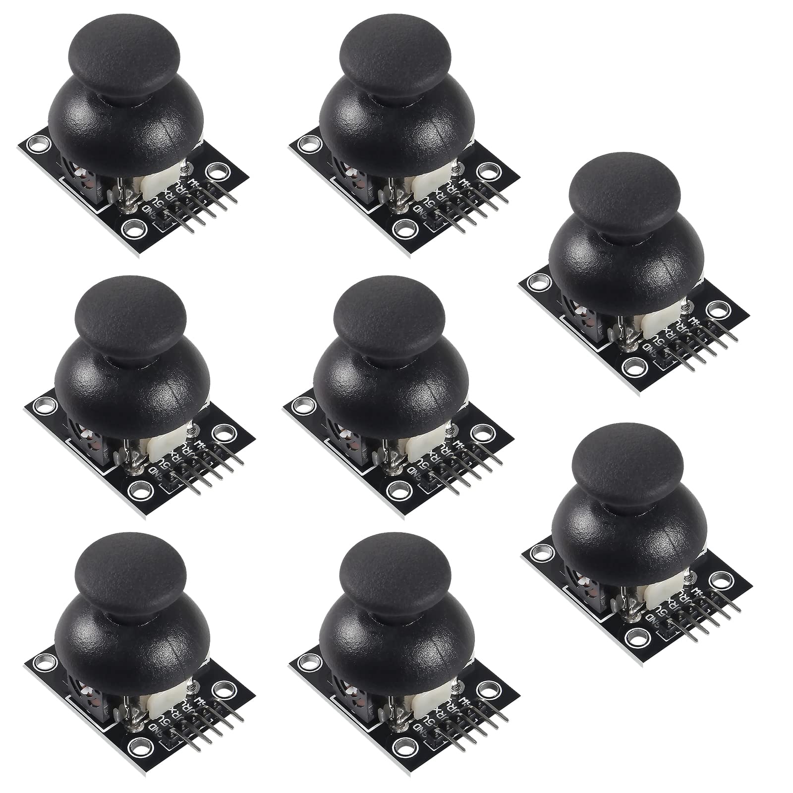 Diitao 8PCS Joystick Breakout Module,Game Controller Replacement Joystick Analog Thumb Stick,XY Dual-axis Joystick Breakout Module with 60pin 20cm Multicolored Breadboard Jumper Wires Kit