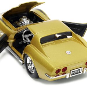 Jada Toys Big Time Muscle 1:24 1969 Chevy Corvette Stingray ZL-1 Die-cast Car Gold, Toys for Kids and Adults