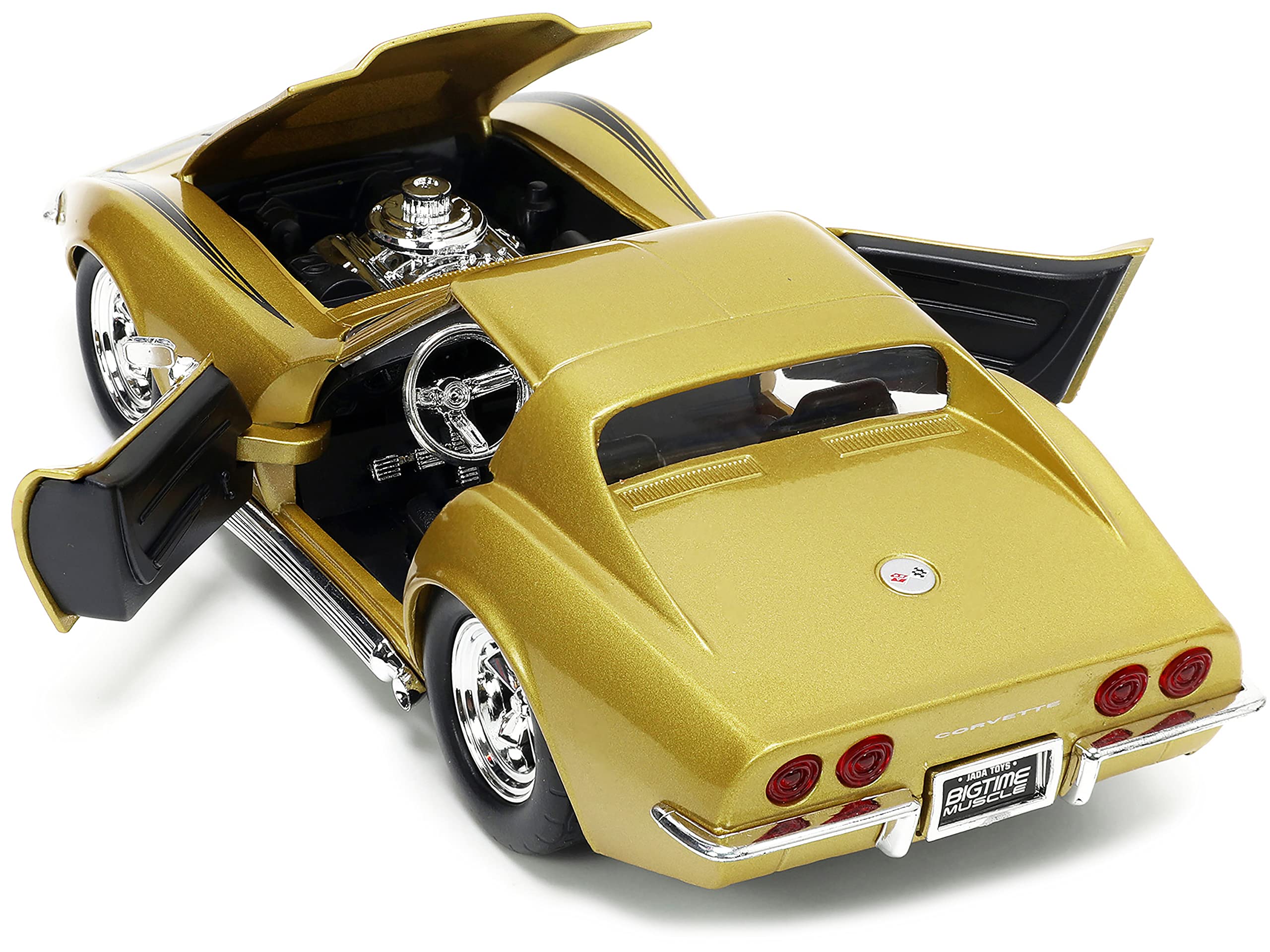 Jada Toys Big Time Muscle 1:24 1969 Chevy Corvette Stingray ZL-1 Die-cast Car Gold, Toys for Kids and Adults