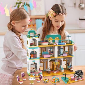 T TLDUEWF Friends Heartlake City Grand Hotel Building Kit, Girls House Building Blocks Toy Gift for Kids Girls Aged 6-12 (1639 Pieces)