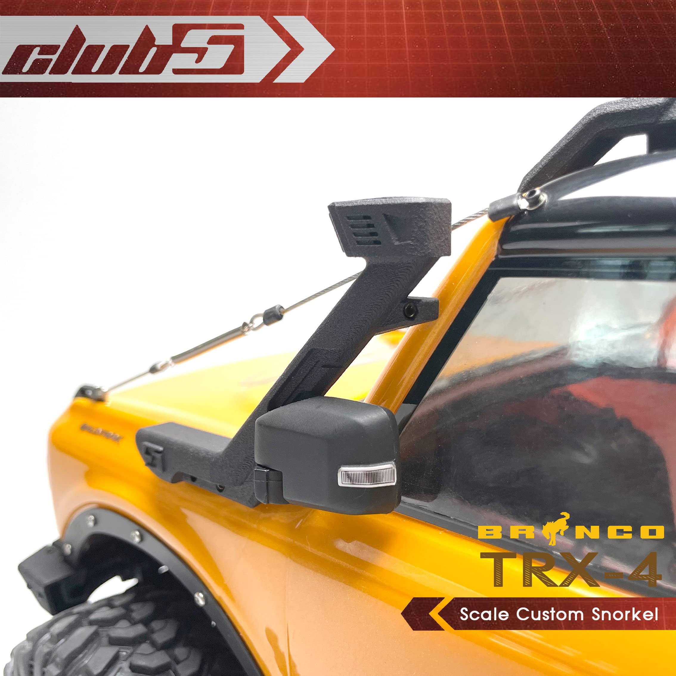 Club 5 Racing Scale Custom Snorkel for TRX-4 2021 Bronco