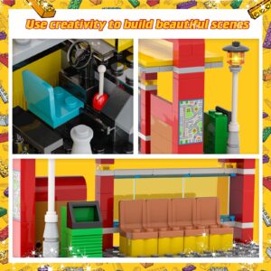 School Bus Building Blocks Set, City School Day Bus Construction Playset with School Bus & Station, Education Learning Roleplay STEM Brick Toys Ideal Gift for Kids, Boys Girls Aged 6+ (488 Pieces)