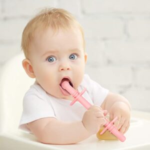 Fu Store Hollow Teether Tube Chew Straw Toy for Infant Toddlers Silicone Tubes Teething Toys for Babies 3-12 Months BPA Free/Freezable/Dishwasher and Refrigerator Safe (5 Pack)