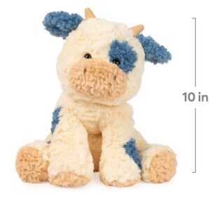 GUND Cozys Collection Cow, Stuffed Animal for Ages 1 and Up, Spring Decor Plush Toy, Cream/Blue, 10”