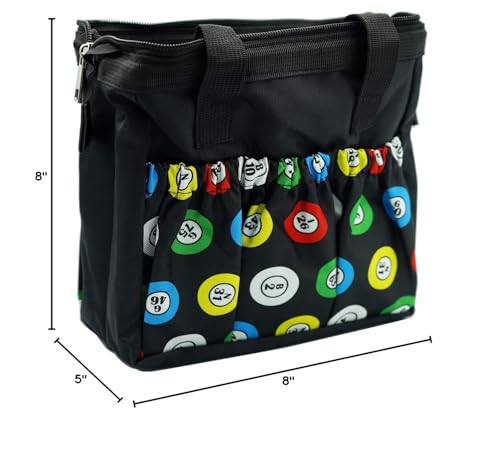 Yuanhe Bingo Dauber Bags with 6 Pockets Black Bingo Tote Bag …