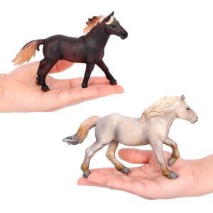 Volnau Horse Toys Figurines 8PCS Animal Farm Figures for Toddlers Kids Christmas Birthday Gift Plastic Preschool Pack