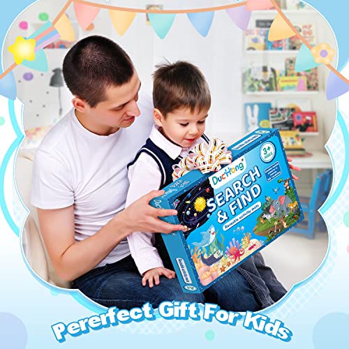 Preschool Learning Activity, Search and Find Reusable Card for Kids Ages 3-5, Travel Game for Road Trip Car Airplane, Birthday Gifts for 3,4,5,6 Year Old Boys and Girls