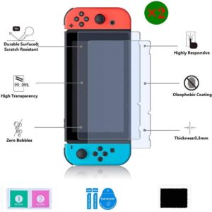 ANSIPPF Nintendo Switch Accessories 9-in-1, Carrying Case, Grip Protective Cover/Joy-Con/Analog Cap/Card Case, Screen Protector, Cable & More Value Bundle