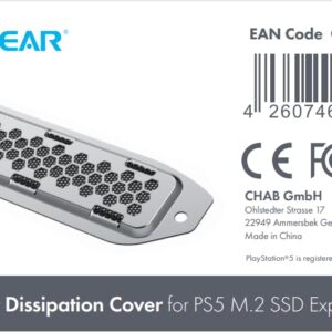 GRAUGEAR Metal Heat Dissipation Cover for PS5 M.2 SSD Expansion Slot | Fit for PlayStation 5 NVMe SSD with Heatsink | New Breathable Cellular Hole | Cooling and Dust Proof (Silver)