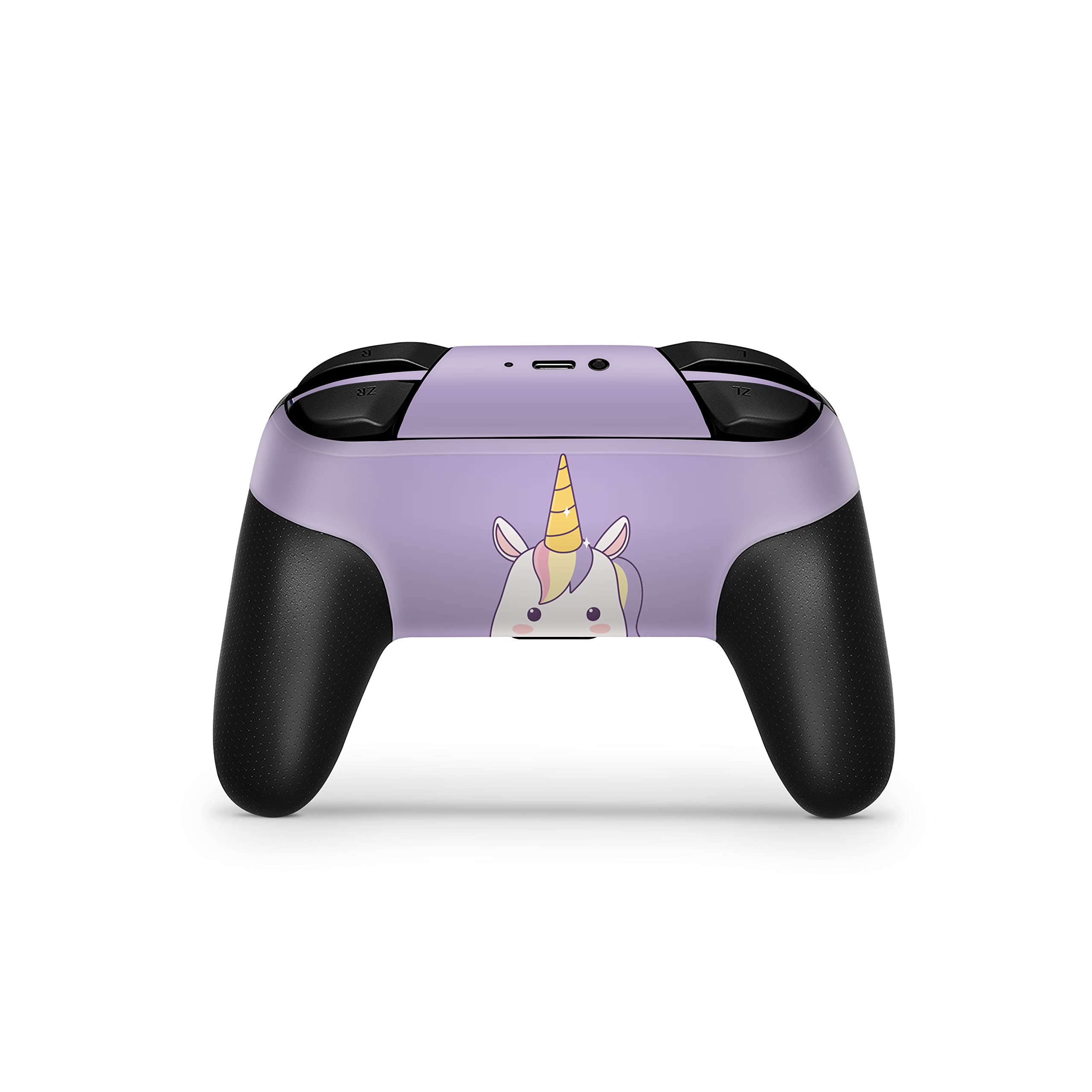 TACKY DESIGN Unicorn Skin for Nintendo Switch Controller Skin Purple Anime Kawaii, Sticker Compatible for Pro Controller Skin Leaf Vinyl 3m Decal Full wrap Cover